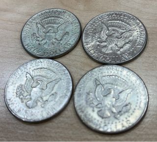 4 Monedas de Plata Half Dollar