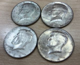 4 Monedas de Plata Half Dollar