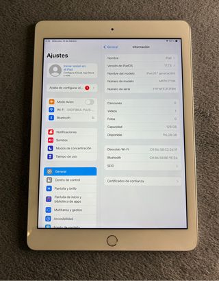 iPad 6ª Gen 128GB Wi-Fi Plata