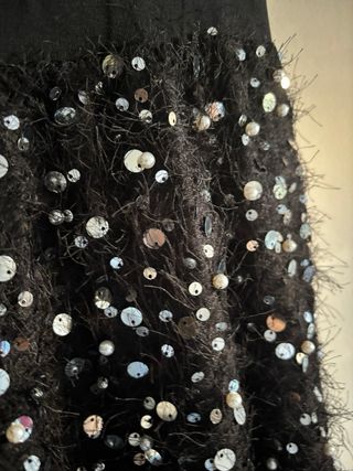 Falda Zara Lana Lentejuelas Perla