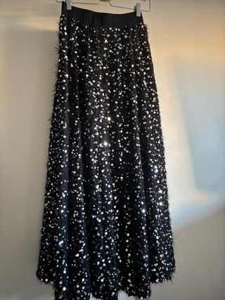 Falda Zara Lana Lentejuelas Perla