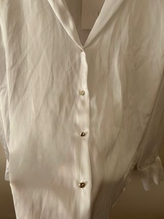 Camisa satinada Zara blanca