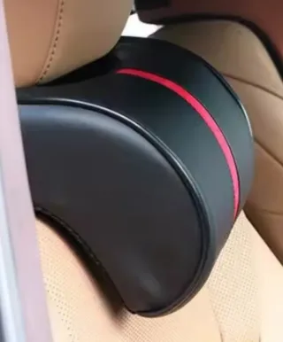 Reposacabezas coche negro con banda roja 2 uds