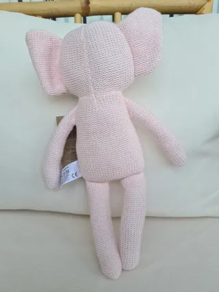 Peluche elefante rosa Kiokids 100% algodón