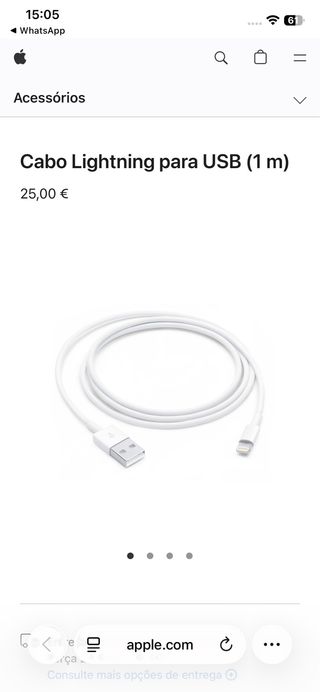 Cable Lightning a USB Apple 1m