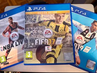 Lote 3 Juegos PS4: FIFA 17, FIFA 19, NBA Live