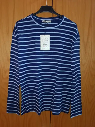 Camiseta Pull&Bear rayas azul Talla S