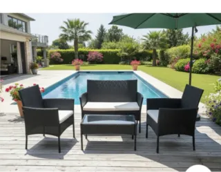 Conjunto de muebles de terraza ratán