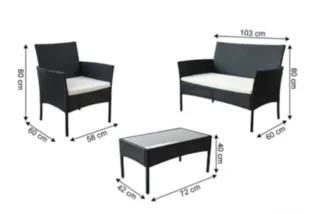 Conjunto de muebles de terraza ratán