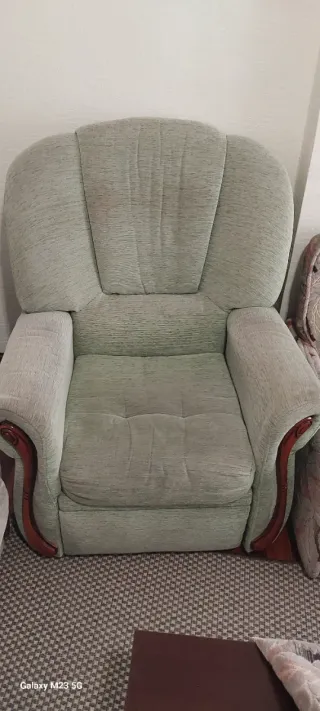 Sofá de sala tela y madera