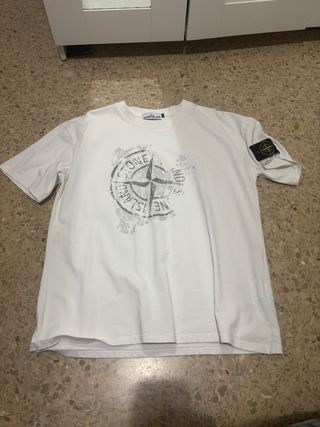 Camiseta Stone Island Estampada Blanca Talla M