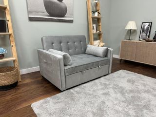 Sofá Cama Gris Terciopelo OFERTA LIMITADA