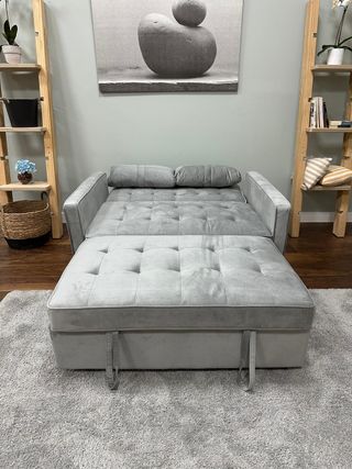 Sofá Cama Gris Terciopelo OFERTA LIMITADA