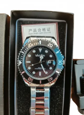 Reloj elegante automático Negro/Plateado