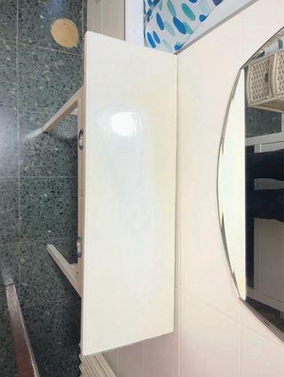 Consola madera blanco roto con cristal