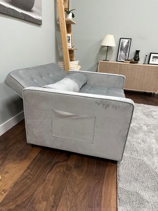 Sofá Cama Gris Pequeño