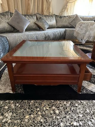 Mesa de centro madera y cristal