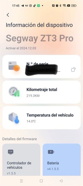 Patinete Eléctrico Segway ZT3 Pro E