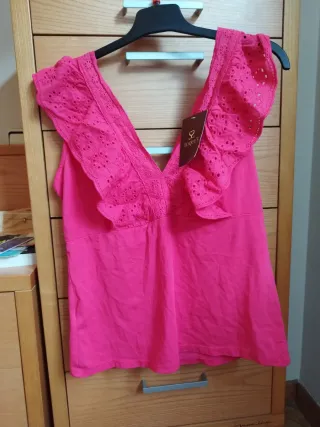 Blusa rosa Toque's con volantes