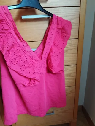 Blusa rosa Toque's con volantes