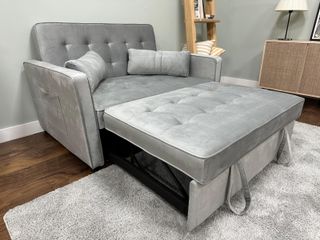 Sofá Cama Gris Terciopelo