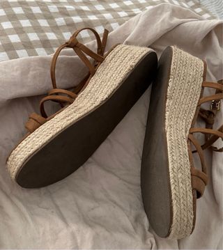 Sandalias cuña esparto marrón T39