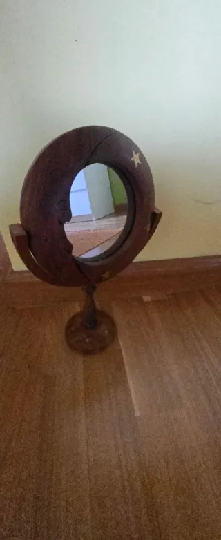 Conjunto espejo y secreter cartas madera