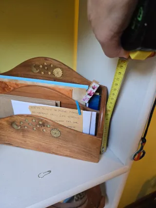 Conjunto espejo y secreter cartas madera