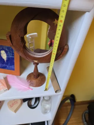 Conjunto espejo y secreter cartas madera