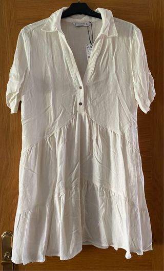 Vestido blanco Stradivarius talla L