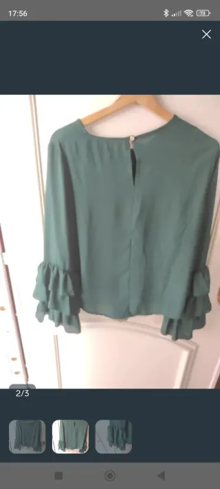 Vaqueros y blusa verde