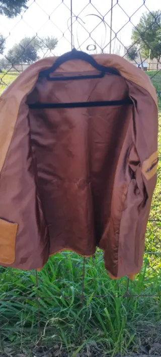 Chaqueta de cuero marrón Talla L