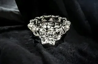 Portacandele cristallo bordo smerlato