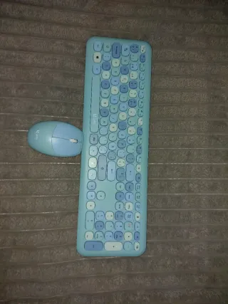 Teclado y ratón inalámbricos Mófil azul