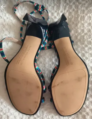 Sandalias Zara Talla 38 Rayas Multicolor