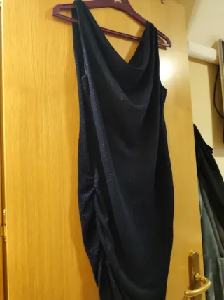 Vestido fiesta azul brillante talla única