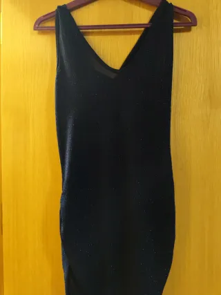 Vestido fiesta azul brillante talla única