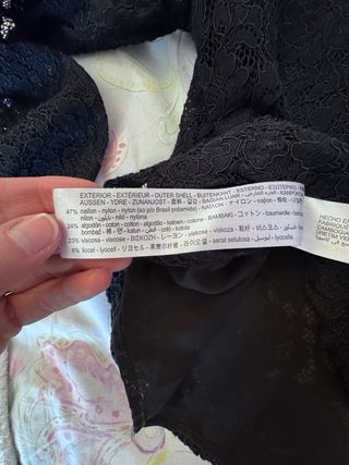 Blusa Zara Encaje Negra Manga Larga
