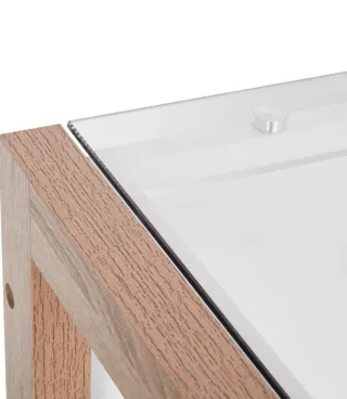 Scrivania moderna legno e vetro con cassetto