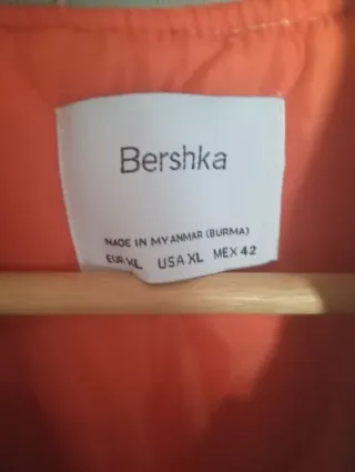 Chaqueta Bomber Bershka Gris Naranja