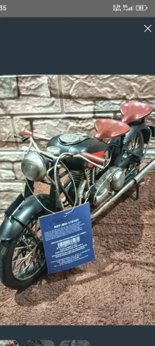 Moto Decorativa Hierro Roja