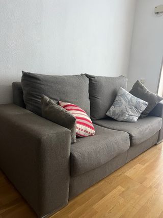 Sofá 3 plazas + 2 sillones tela gris