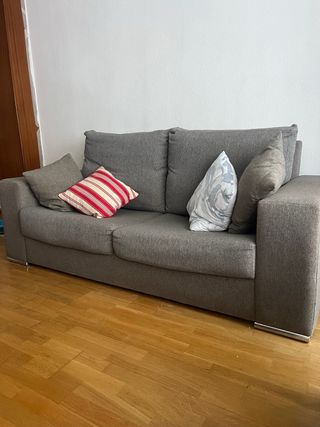 Sofá 3 plazas + 2 sillones tela gris