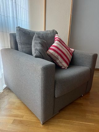 Sofá 3 plazas + 2 sillones tela gris