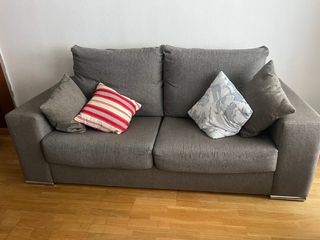 Sofá 3 plazas + 2 sillones tela gris