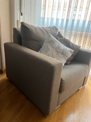 Sofá 3 plazas + 2 sillones tela gris