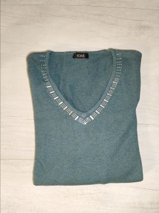 Maglione verde smeraldo con strass
