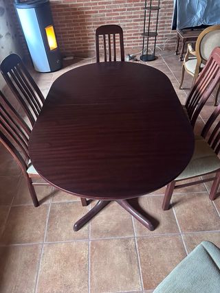 Mesa comedor y 6 sillas madera