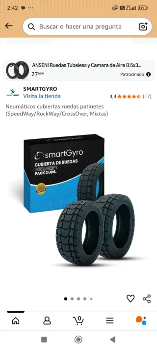 Neumáticos Patinete Eléctrico SmartGyro Dualgrip