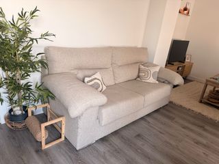 Sofá 3 plazas tela beige